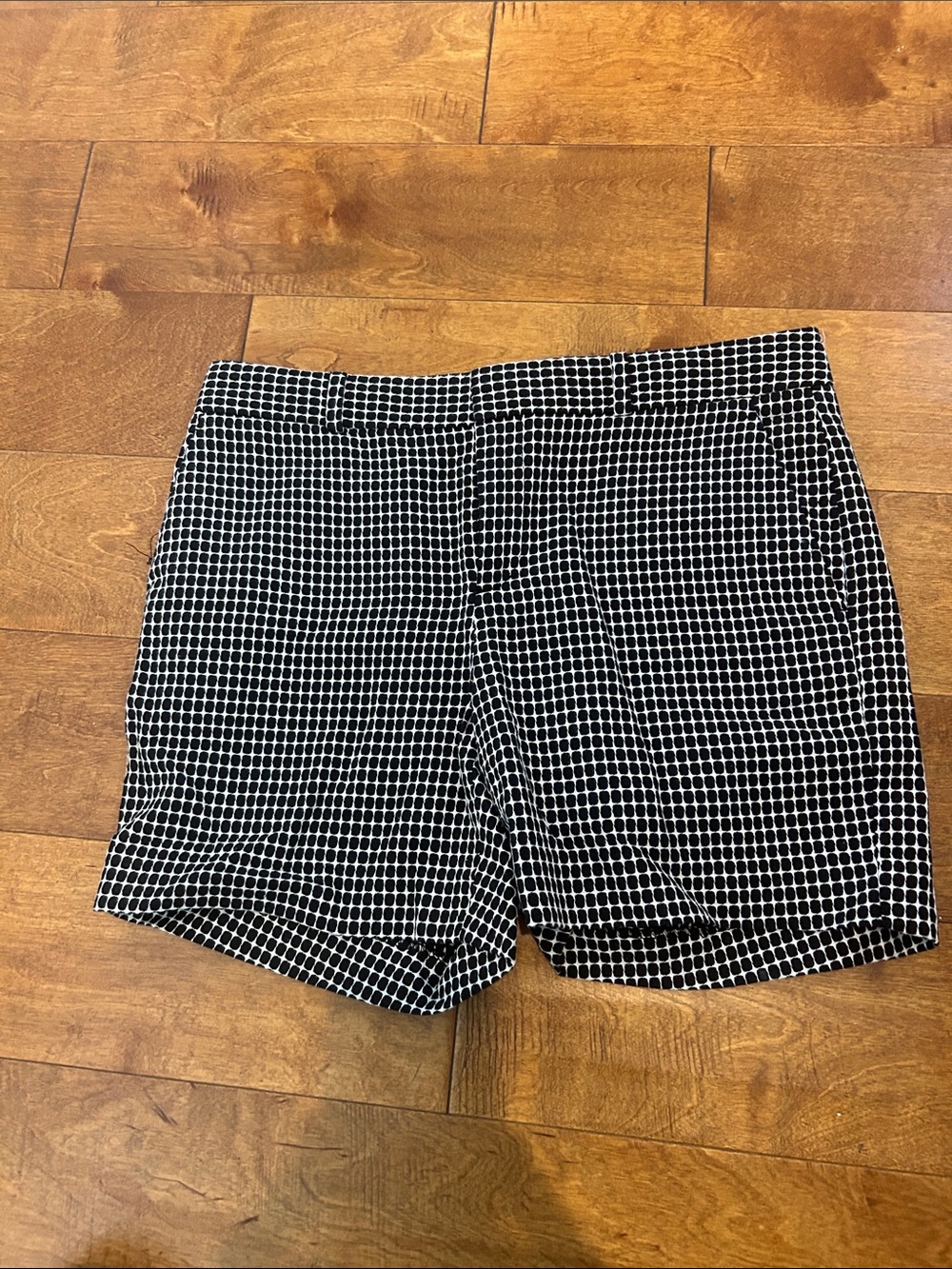 Banana Republic Black and White Grid Bermuda Shorts